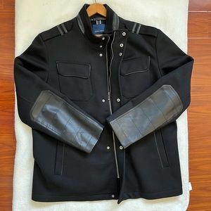 Cole Haan Wool Military Style Black Jacket